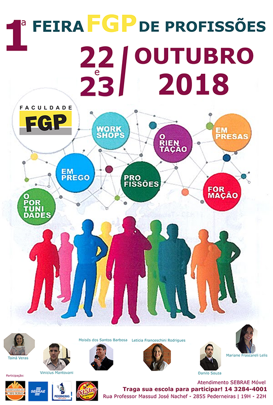 1ª Feira FGP de Profissões - 22 e 23 de Outubro de 2018