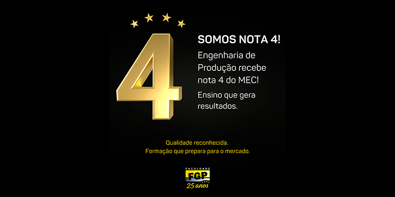 Curso de Engenharia de Produção recebe nota 4 do MEC